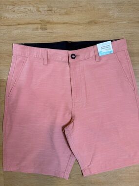 NWT 360 Surf Mens Coral Pink Stretch Hybrid Swim Shorts